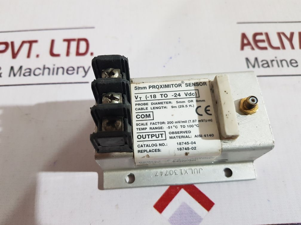 Bently Nevada 7200 Series Proximitor Sensor Vt (-18 To -24 Vdc) 18745-04