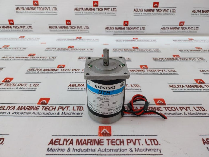 Bth K6Ds15N2 Straight Shaft Flange Permanent Magnet Dc Motor 24Vdc 15W
