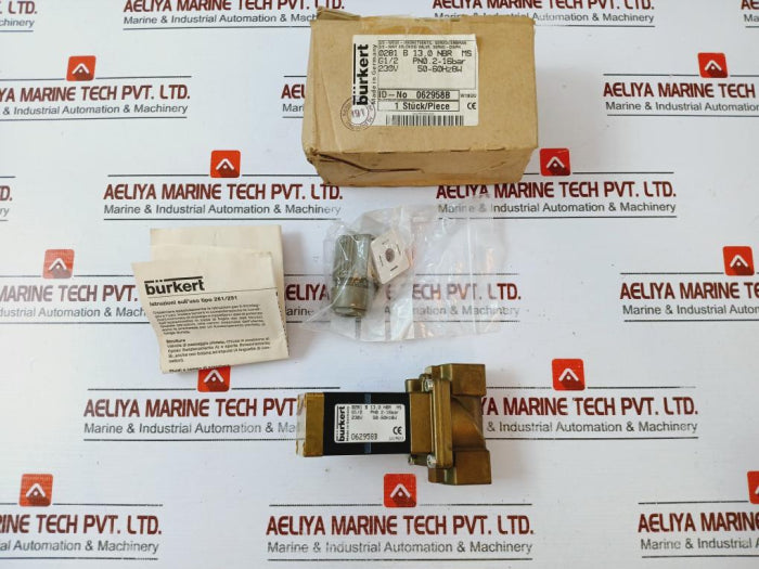 Burkert 0281 B 13,0 Nbr Ms 2/2-way Solenoid Valve 2-16Bar 230V 50-60Hz 8W