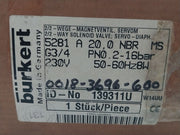 Burkert 5281 A 20,0 Nbr Ms 2/2-way Solenoid Valve Type 181
