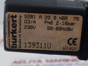 Burkert 5281 A 20,0 Nbr Ms 2/2-way Solenoid Valve Type 181