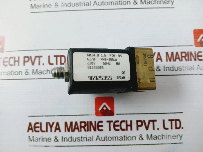 Burkert 6014 D 1.5 Fkm Ms Solenoid Valve Pn 0-16 Bar 230V, 50Hz