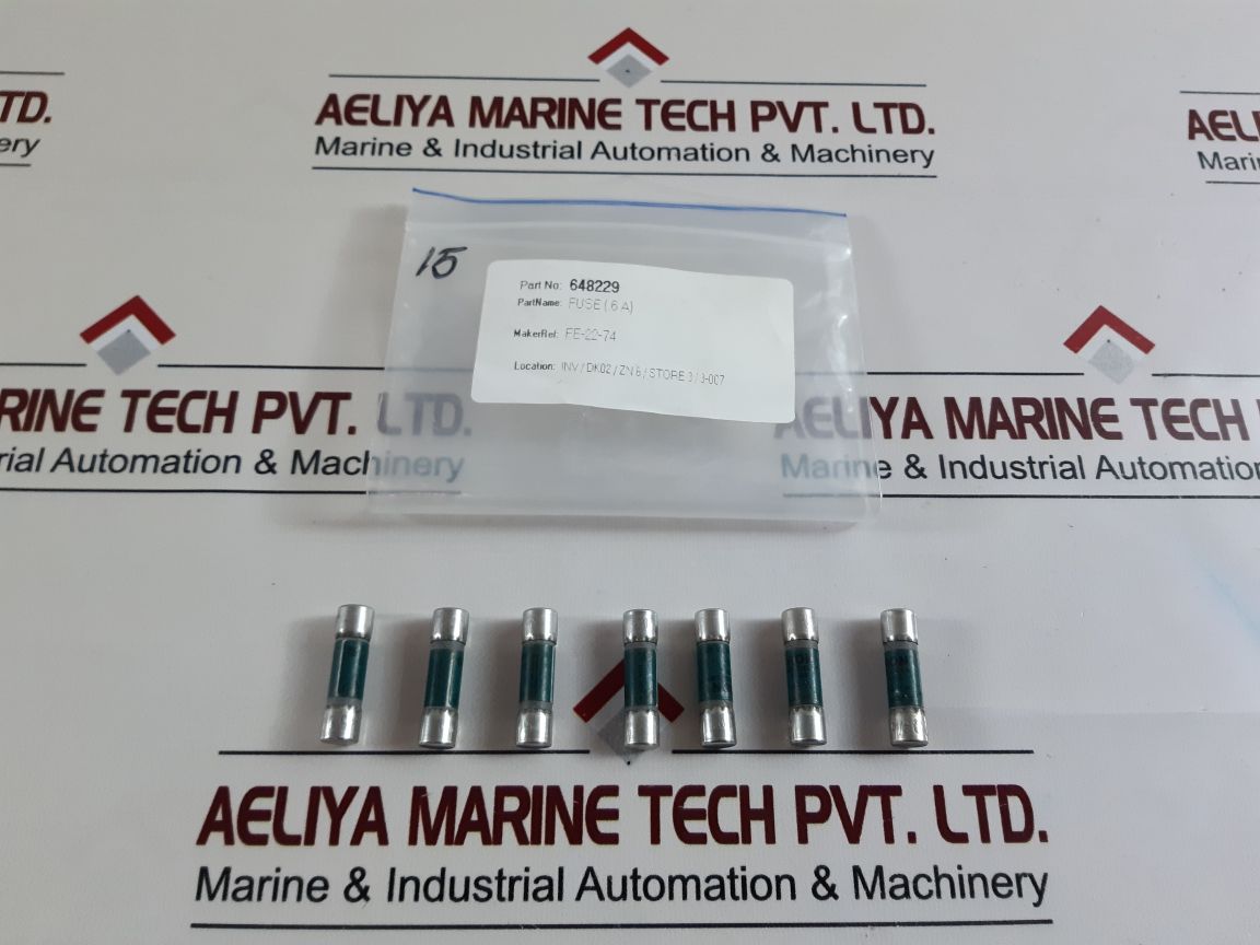 Set Of 5X Bussmann Division Fnq-6/10 Fuse