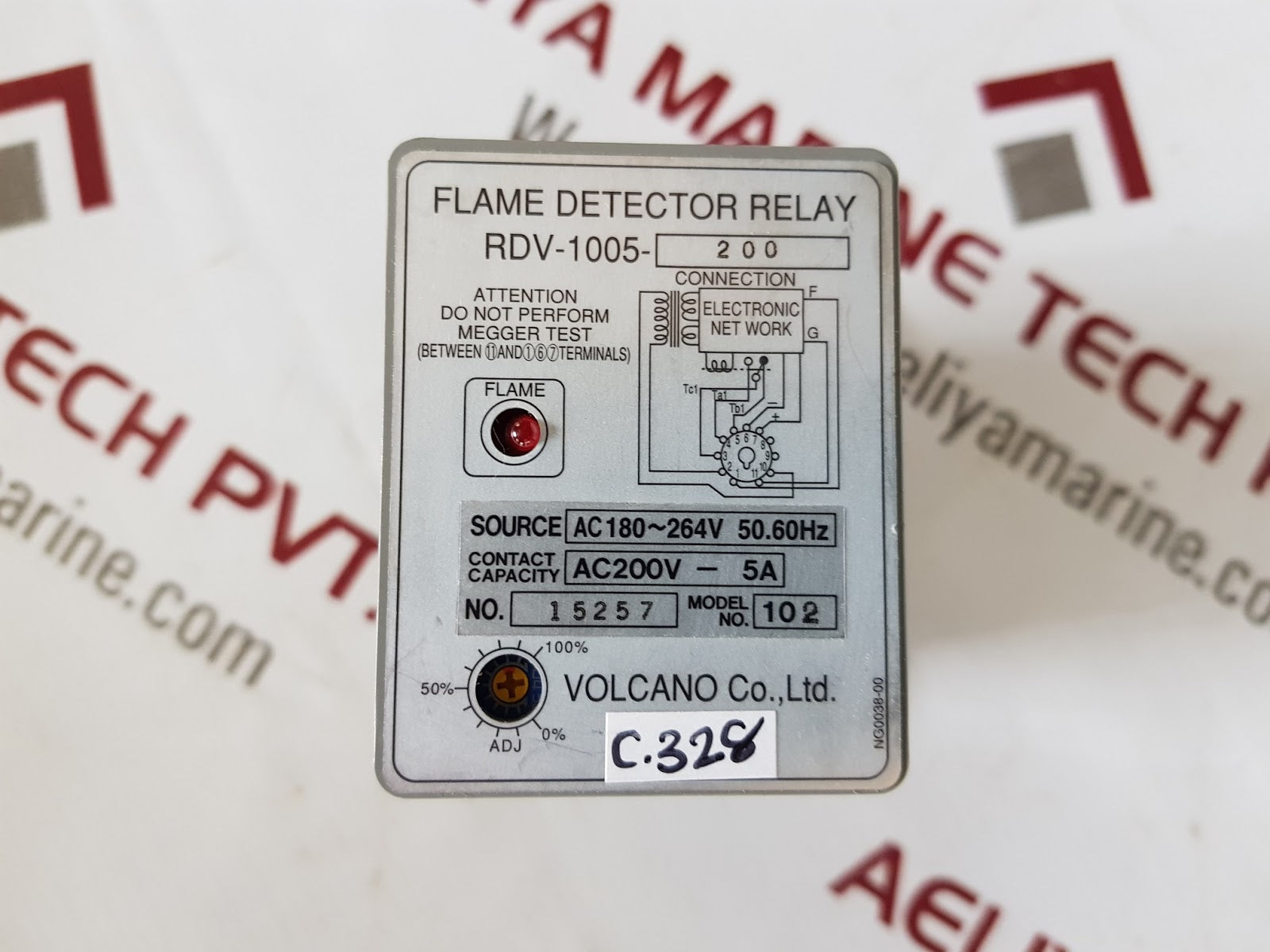 volcano rdv-1005-200 flame detector relay