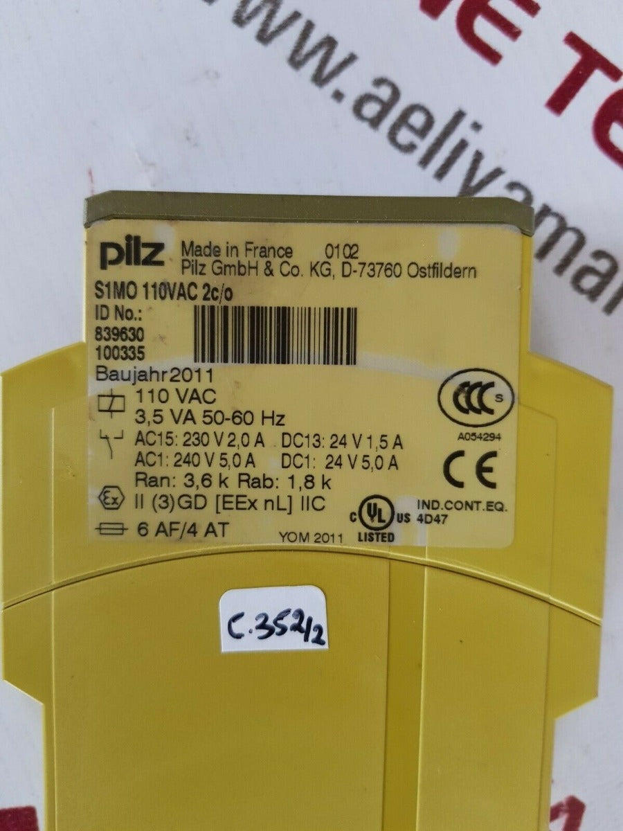 Pilz Safety Relay 120Vac Pnoz X9 7S20 Motor Protection Relay