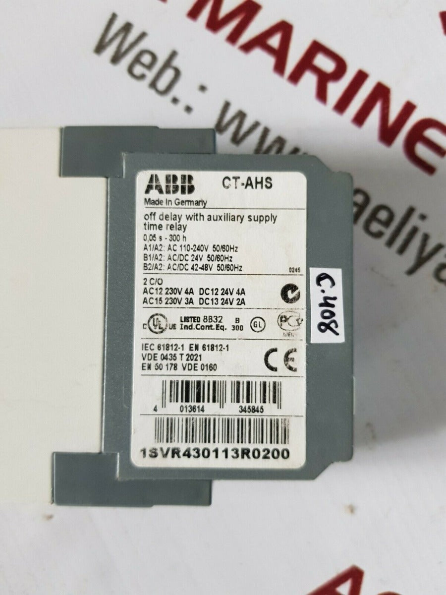 Abb ct-ahs off delay with auxiliary supply time relay