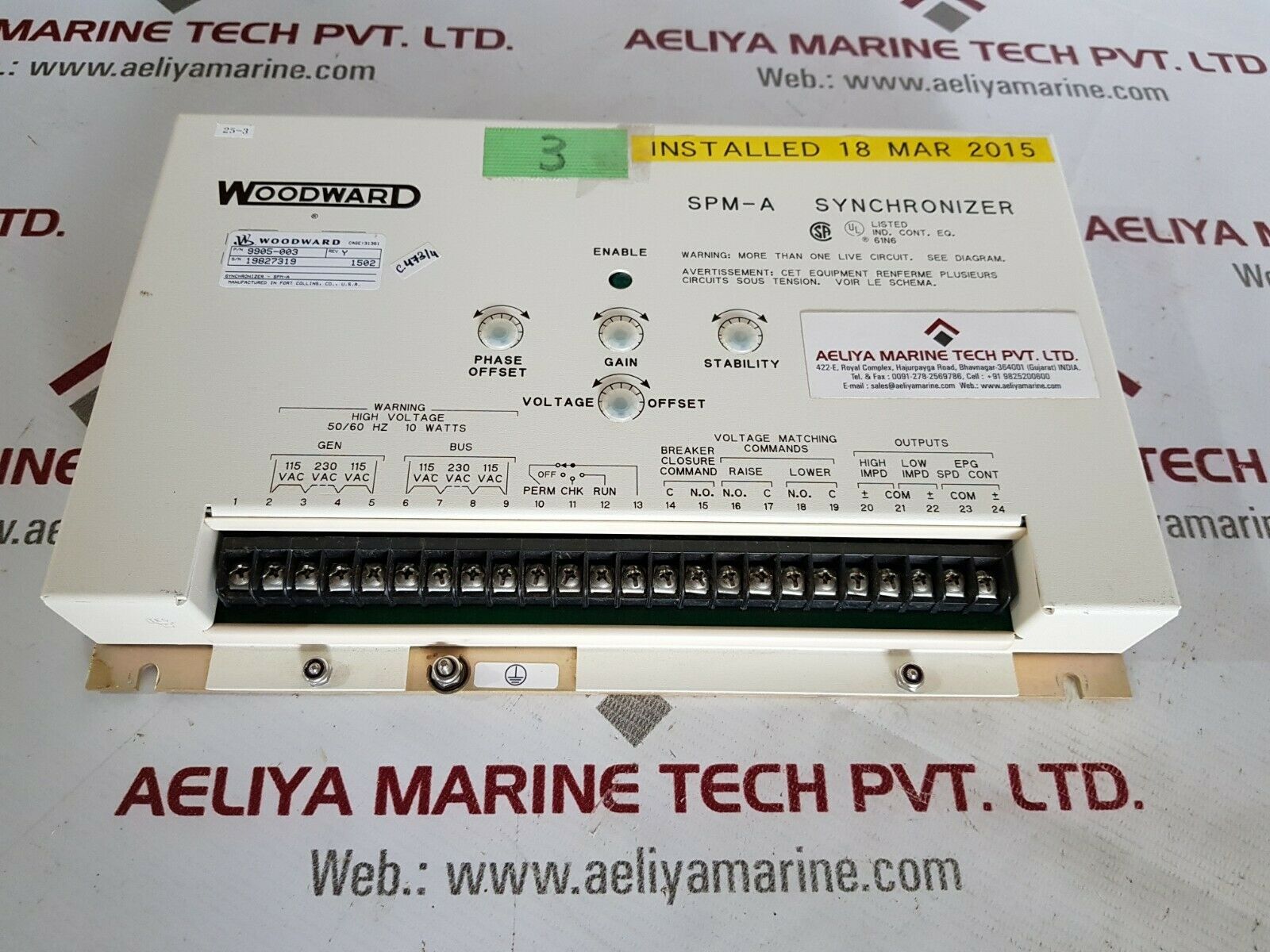 Woodward 9905-003 spm-a synchronizer rev. y