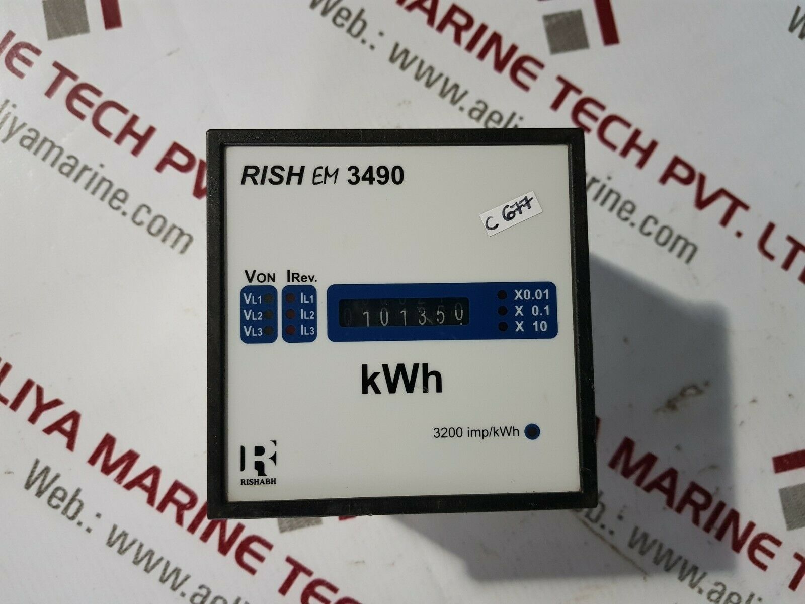 Rishabh rish em 3490 din panel mounted kilowatt hour meter