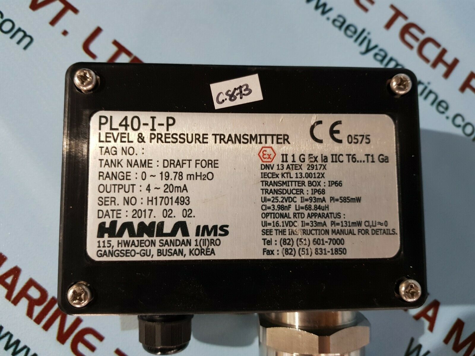 Hanla ims pl40-i-p level & pressure transmitter range 0~19.78 mh2o