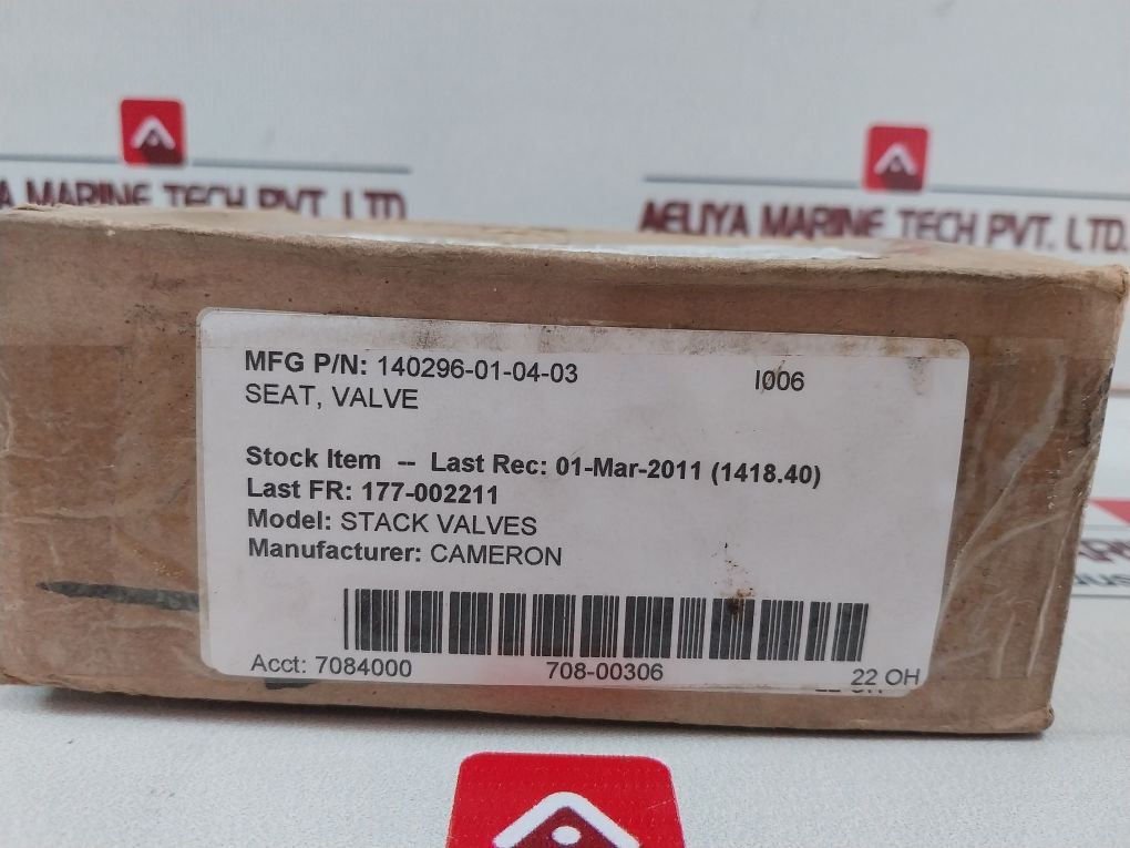 Cameron 140296-01-04-03 Stack Seat Valve