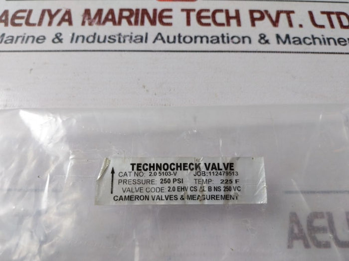 Cameron 2.0 5103-v Techno Check Valve 250 Psi 2” Npt