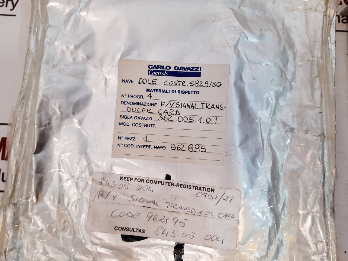 Carlo Gavazzi 362-005-1-0-1 F/V Signal Transducer Card