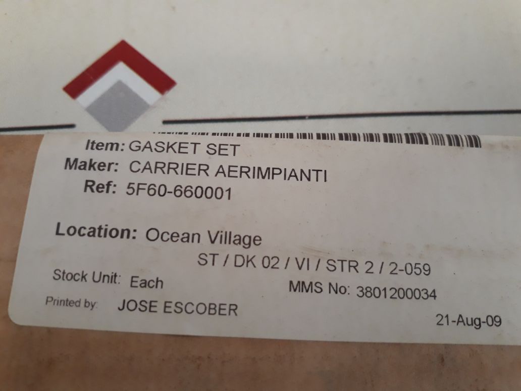 Carrier 5F60-660001 Handhole Cover Gasket