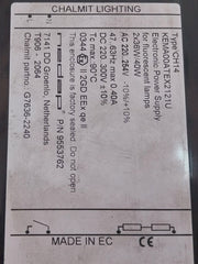 Chalmit Ch14 Electronic Power Supply For Fluorescent Lamps 9553762
