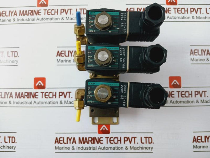 Ckd Gab312-3 Direct Acting 2 Port Solenoid Valve, Manifold And Actuator
