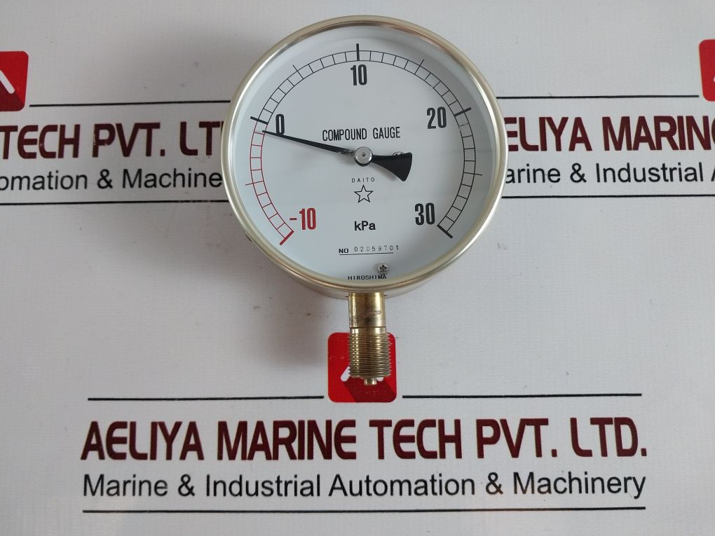 Daito Keiki Au 02059701 Pressure Compound Gauge 10 To 30 Kpa