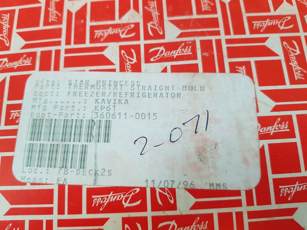 Danfoss Kp 61 Temperature Control 060L2003
