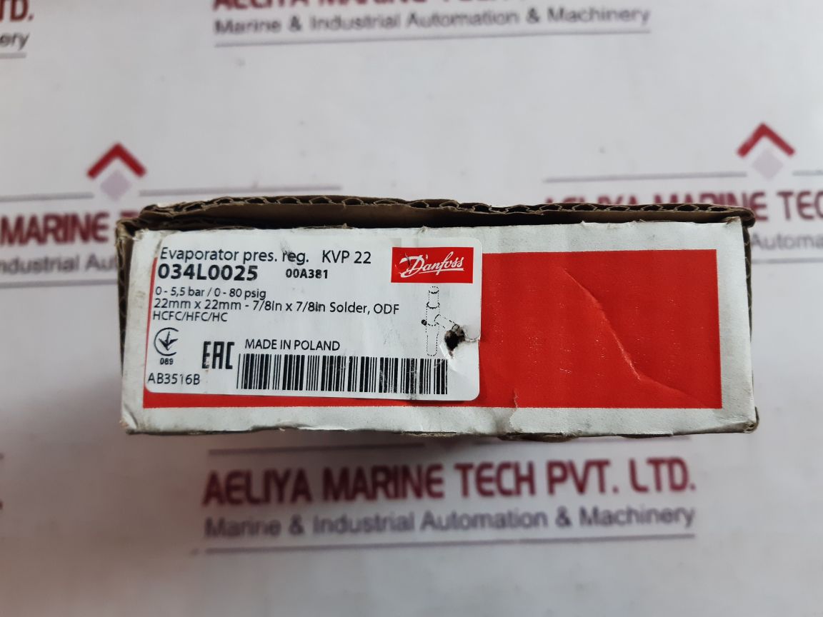 Danfoss Kvp 22 Pressure Regulator 034L0025