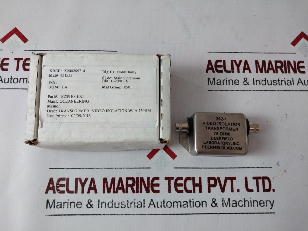 Deerfield 262-1 Video Isolation Transformer 75Ohm Ez29100102