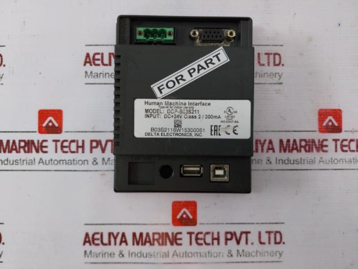 Delta Dop-b03S211 Human Machine Interface 24V Dc, Class 2/200Ma (Not Working)
