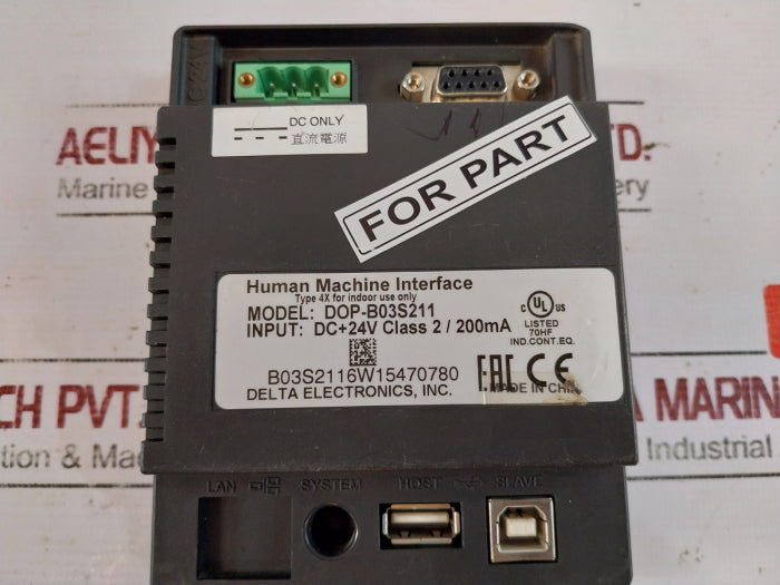 Delta Dop-b03S211 Touch Screen Panel Dc 24V B03S2116W15470780 (Not Working)