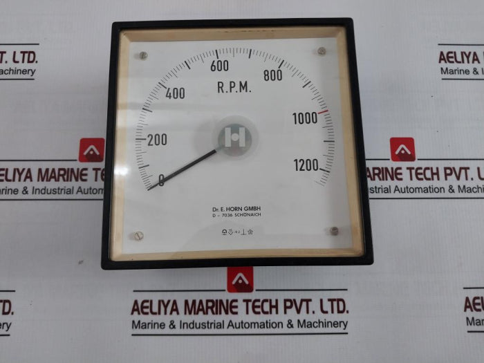 Dr. E. Horn Ea 144 X 144.1 S Analog Rpm Meter 0-1200/1250 R.P.M.
