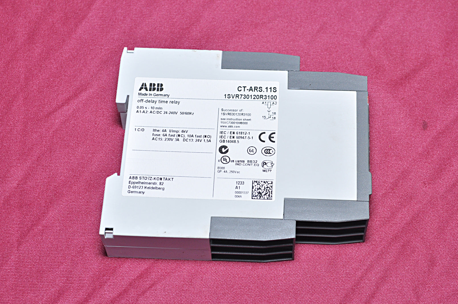 Abb ct ars 11s time relay 1svr730120r3100