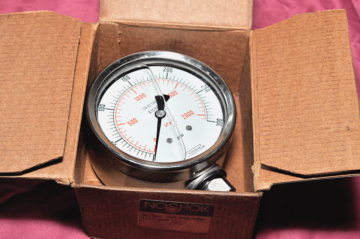 Noshok 316 ss tube & socket pressure gauge