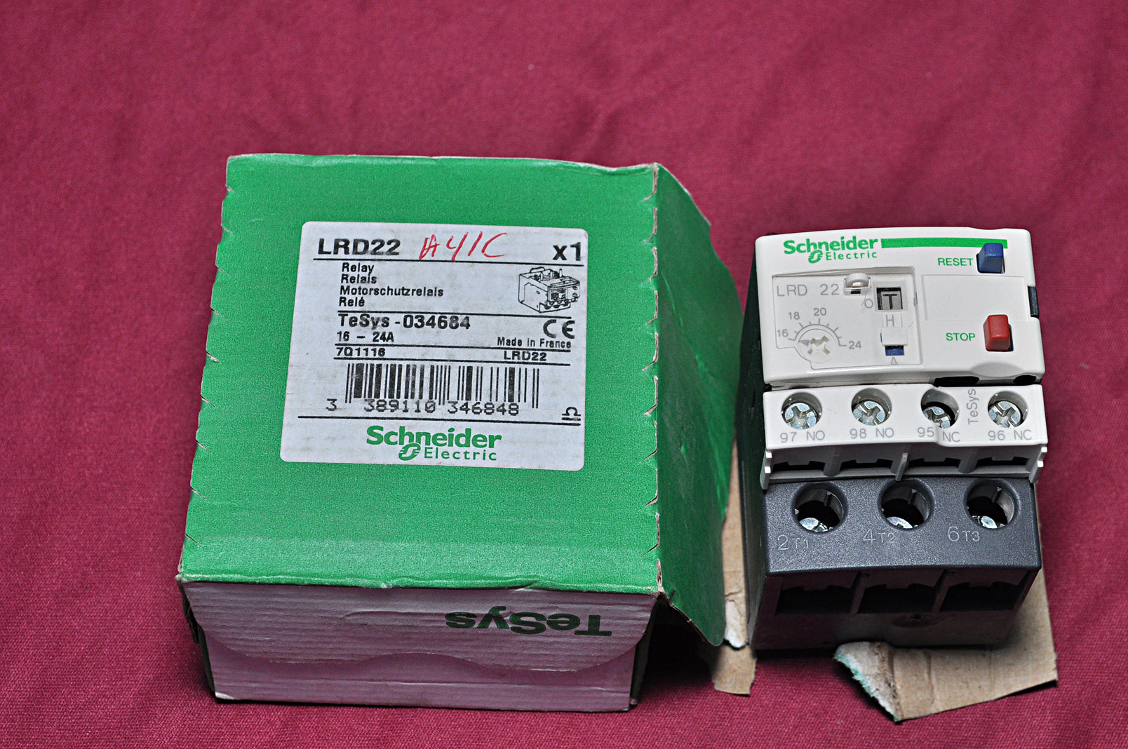 Schneider electric/telemecanique lrd 22 overload relay