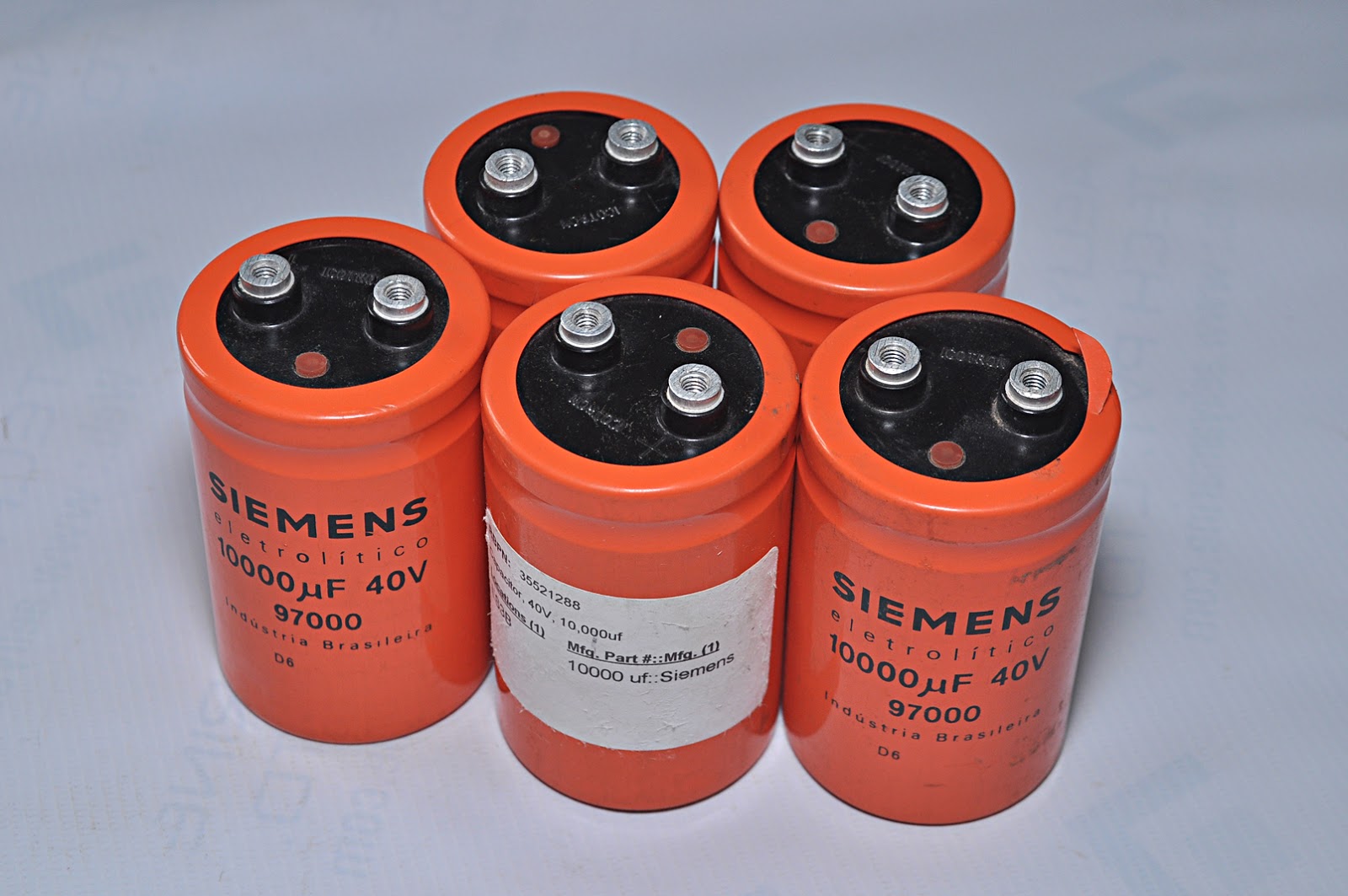 Lot Of 4X Siemens Eletrolitico 10000 ΜF 40V Capacitor