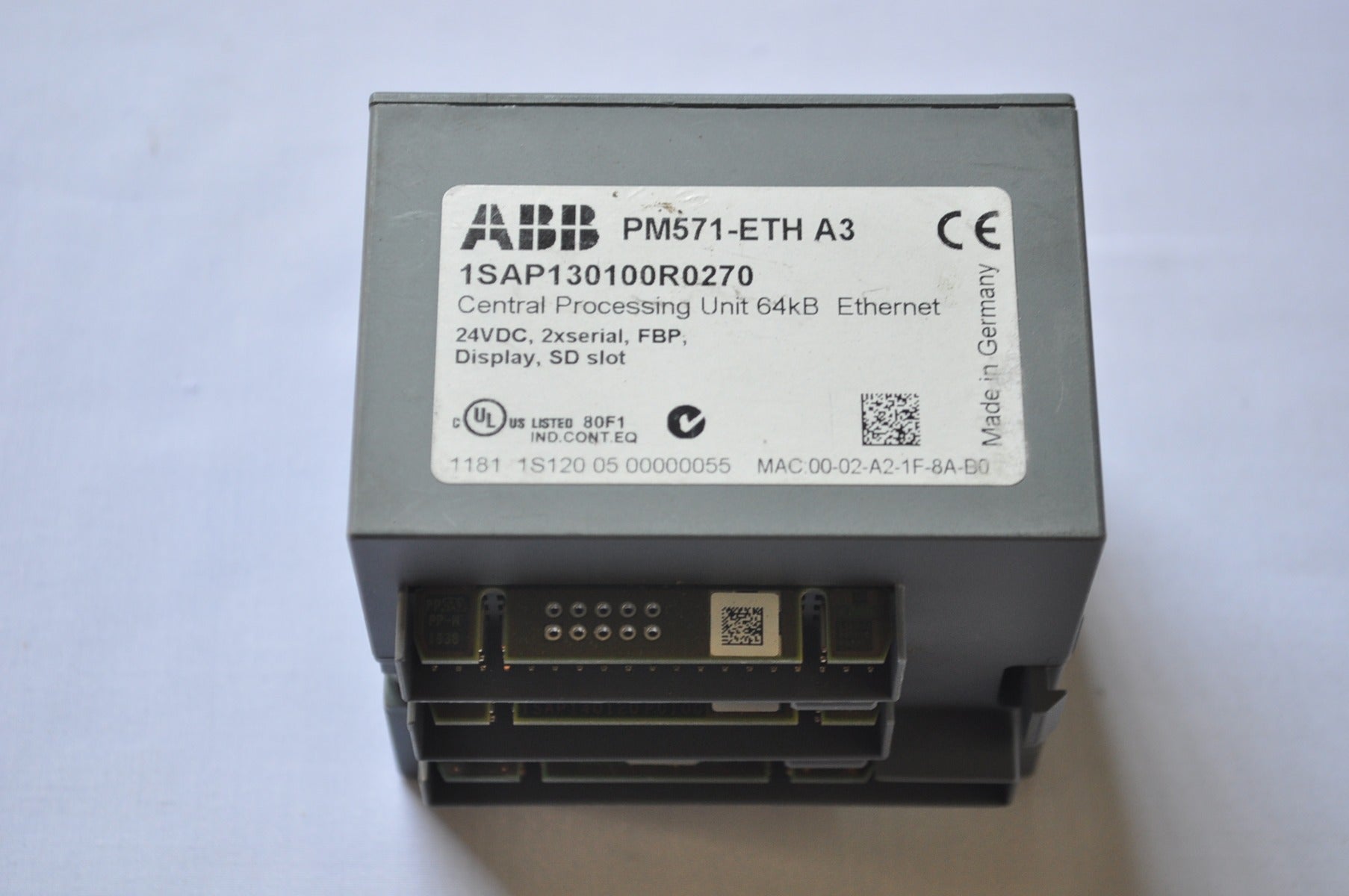 Abb Pm571-eth A3 1Sap130100R0270 Cpu 64Kb Ethernet Plc Module