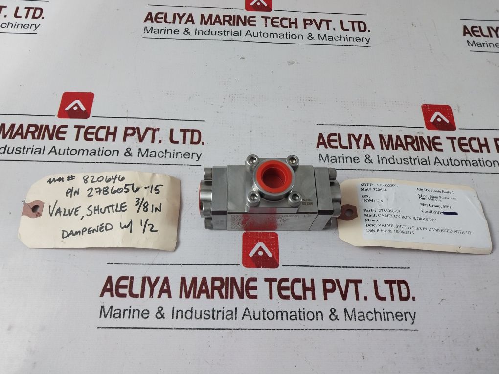 Dtl Technologies 2786056-15 1/2"Shuttle Valve Sh0115 Rev. D