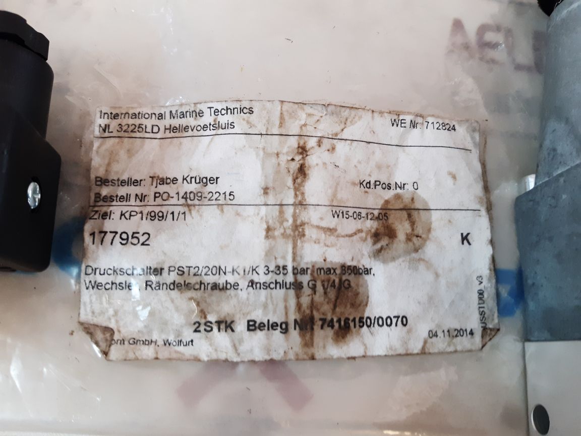 Duplomatic Pst221N-k1K Pressure Switch 350Bar