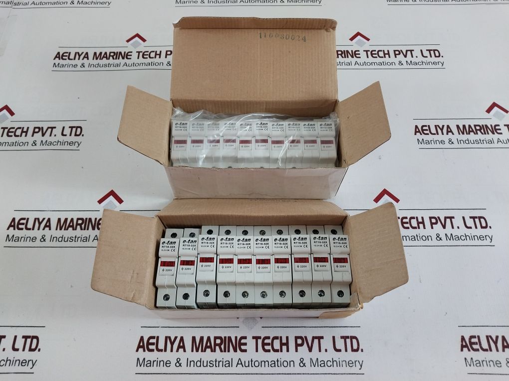 Lot Of 10X E-tan Rt18-32X Din Rail Mount Fuse Holder Base 32A 10.3X38
