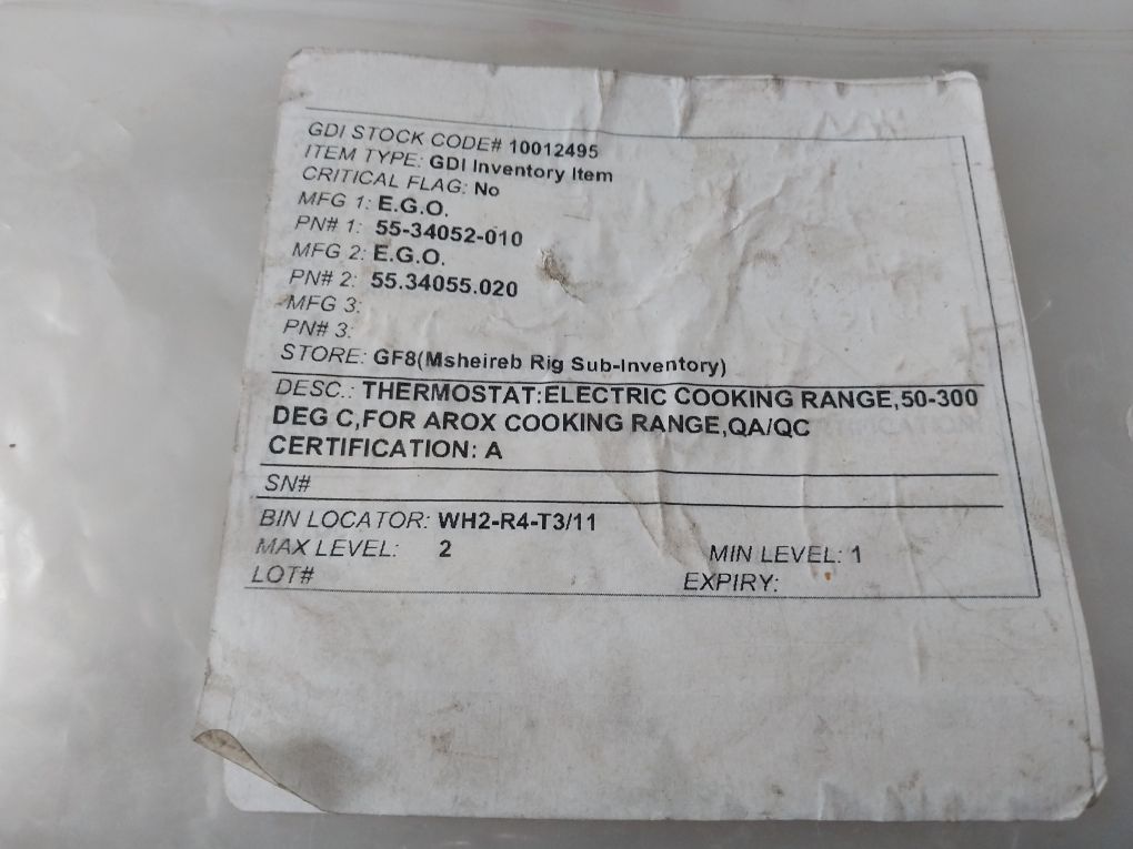 E.G.O 55.34052.010 Thermostat