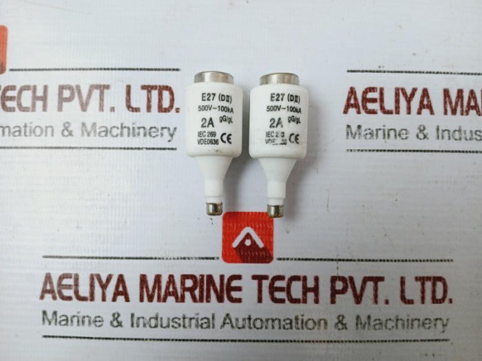 Lot Of 10X E27 (D II) Iec 269 Bottle Fuse 500V~ 100Ka, 2A