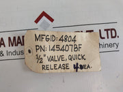 Eaton Airflex Size 1/2 Quick Release Valve 145407Bf