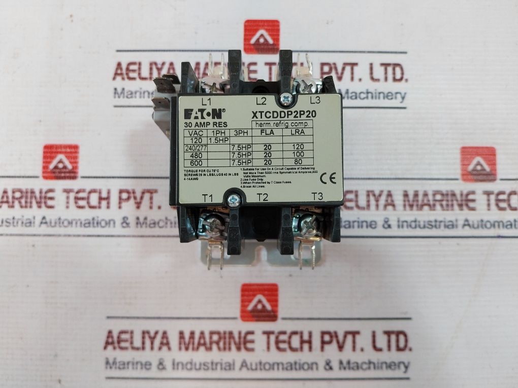 Eaton Xtcddp2P20 Contactor W/ Micro Switch 5E4 10T105 30Amp 50-60Hz