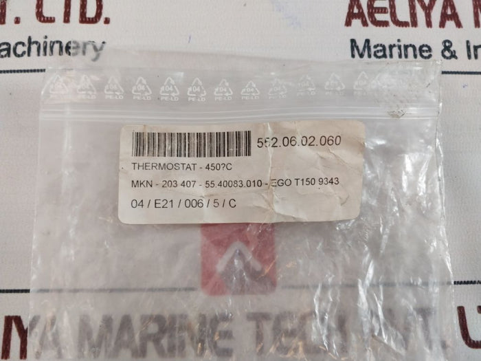 Ego 55.40083.010 Thermostat 450°C