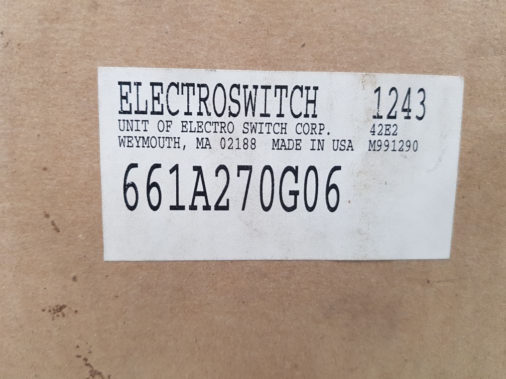 Electroswitch 661A270G06 Type W2 Switch