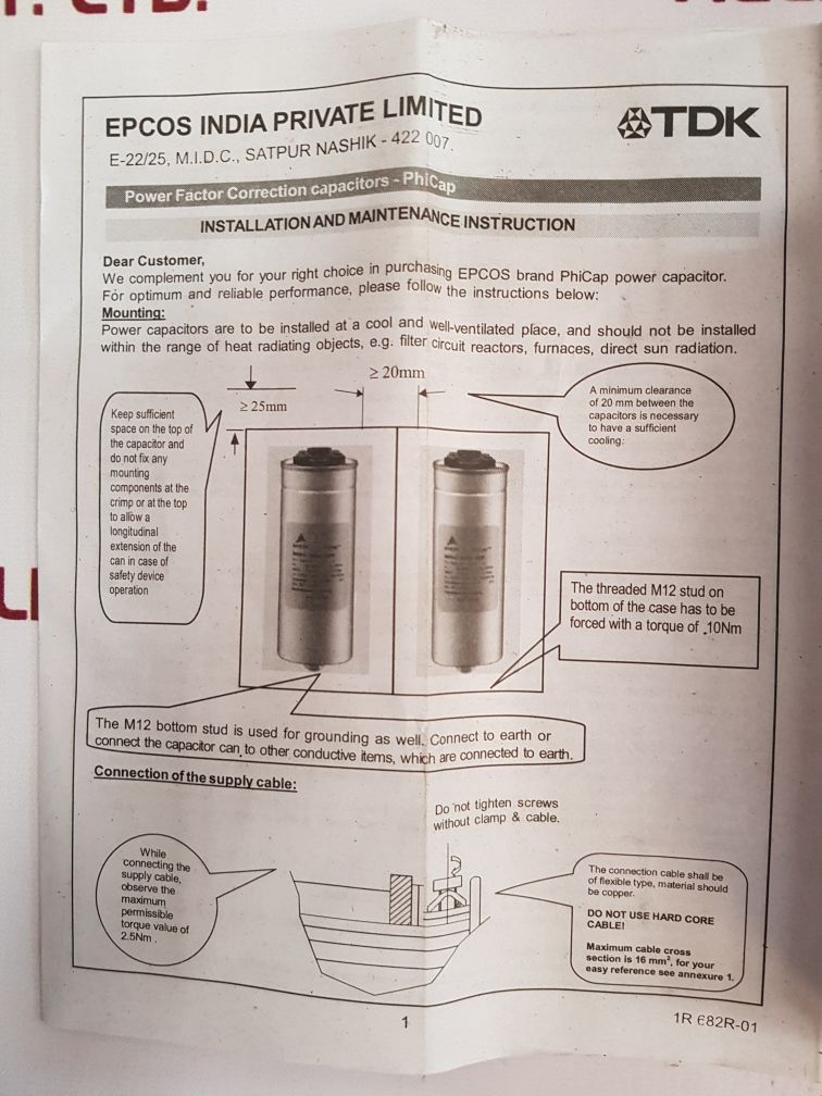 Epcos B32341-a5092-b550 Power Factor Correction Capacitor