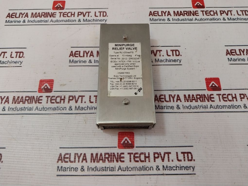 Expo Technologies Rlv25/Ss/Fs Minipurge Relief Valve 10 Mbarg 4" Wg