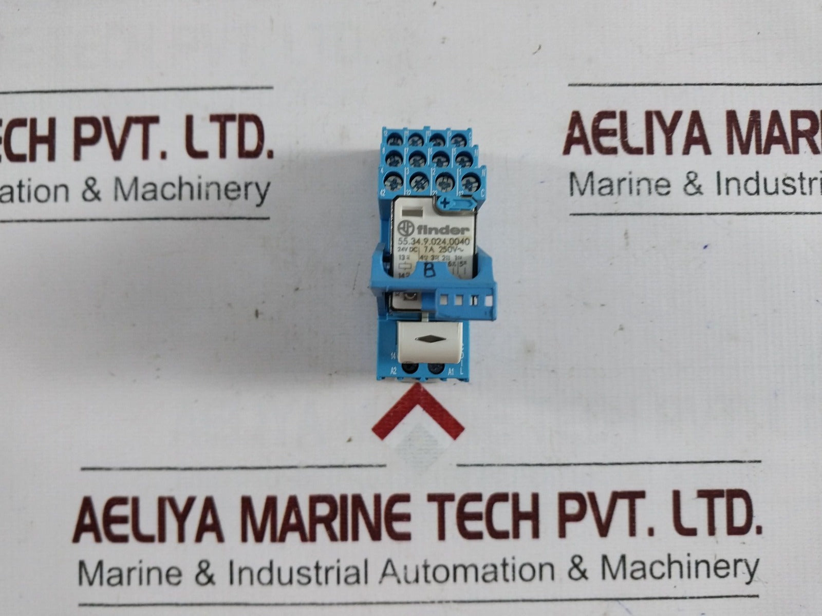 Finder 55.34.9.024.0040 Relay With 94.04 Socket And 99.02.9.024.99 Led Indicator