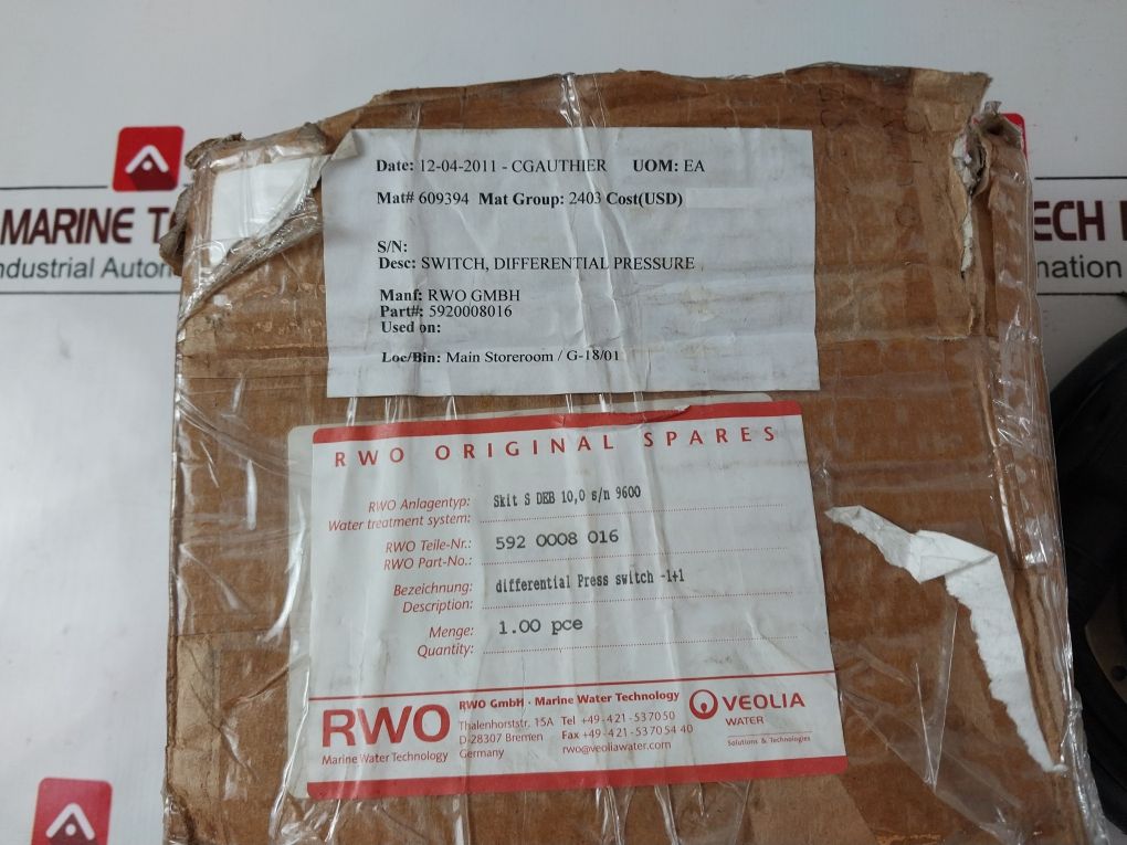 Fischer Ds1199Nw01Az Differential Pressure Switch