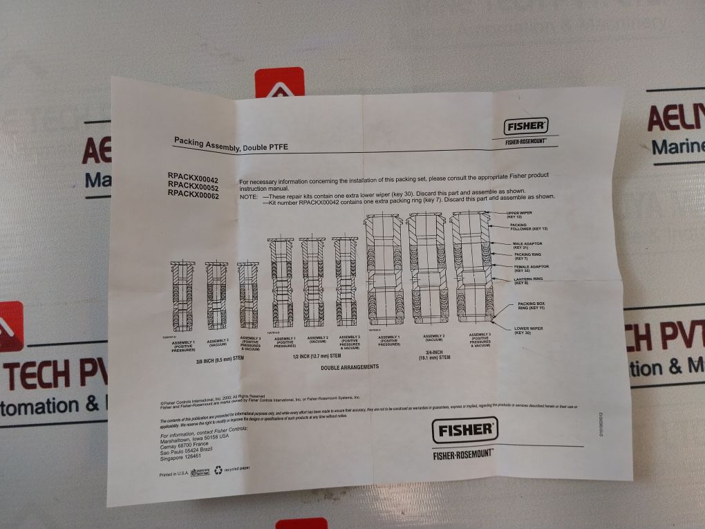 Fisher Rpackx00042 Valve Packing Kit Double Ptfe – Aeliya Marine