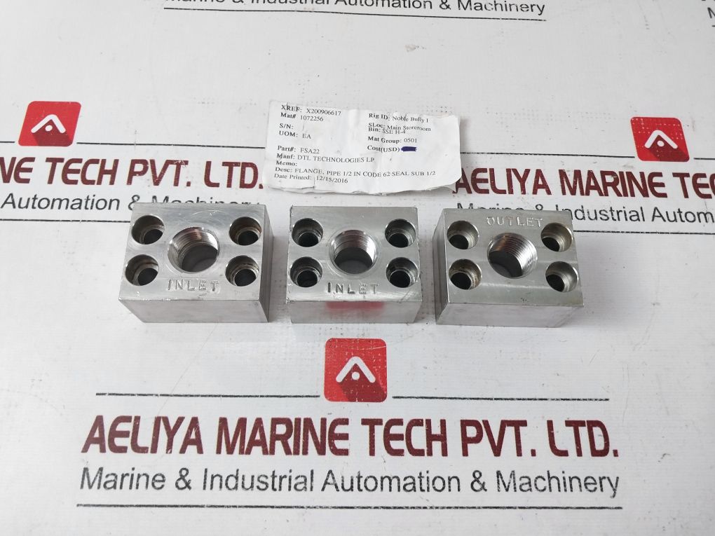 Set Of 3x Dtl Technologies Fsa22 Inlet Outlet Flange Set