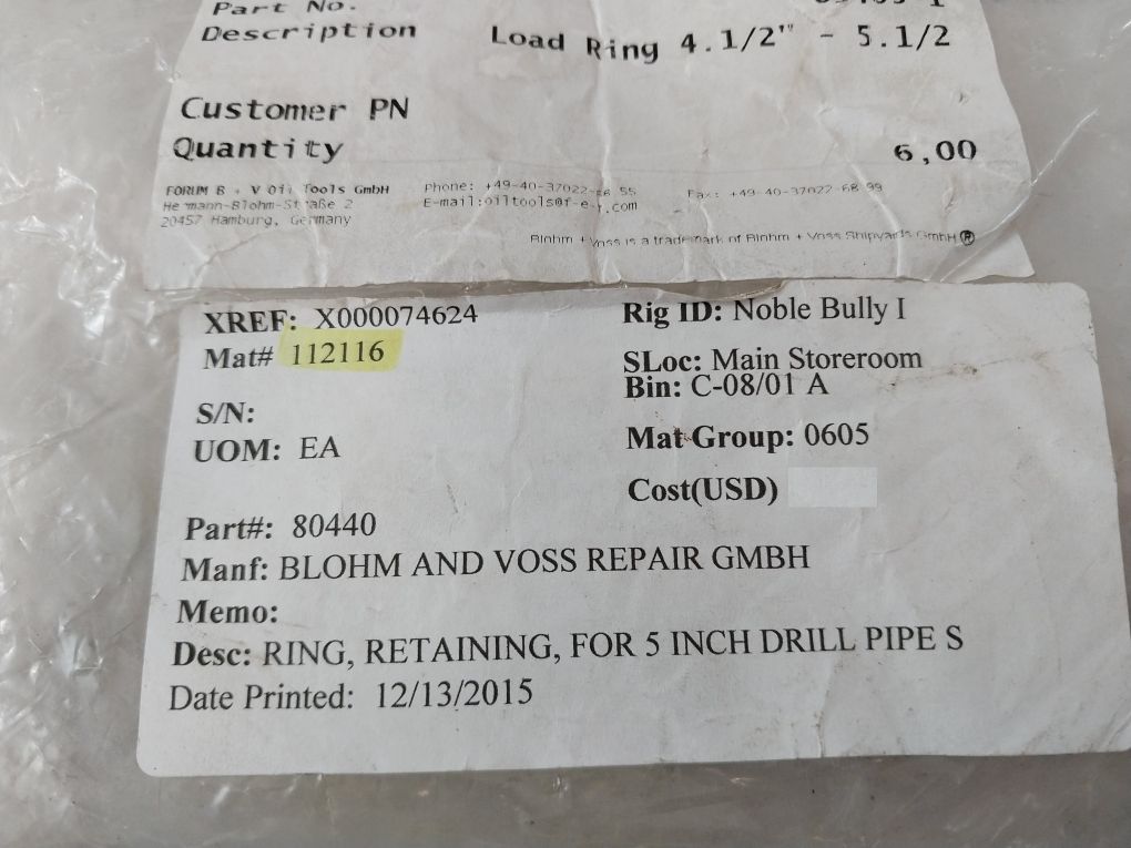 Forum B V Oil 83405-1 Retaining Ring