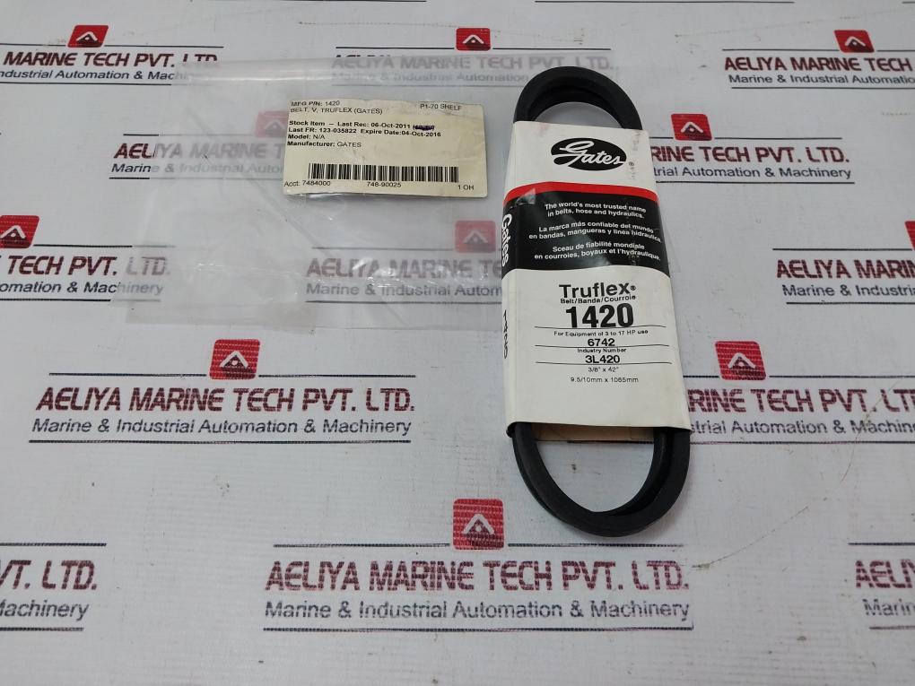 Gates 1420 Truflex Fhp Low Horse-power V-belt 9.5/10Mm X 1065Mm