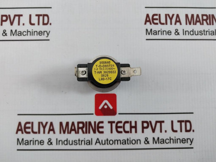 Ge Appliance L80-17C Thermostat 500640, T-o-d 60T01, 1-3 16 (3.3)/400 3920022