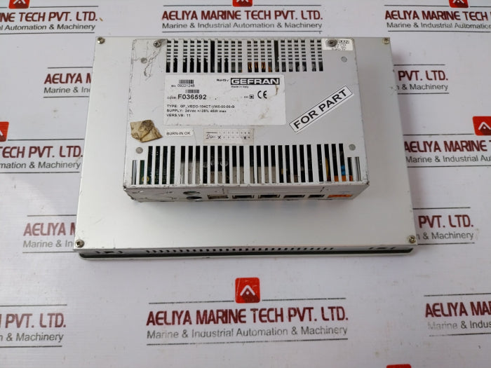 Gefran Gf_Vedo-104Ct-vw0-00-00-g Industrial Computer 24Vdc (Not Working)